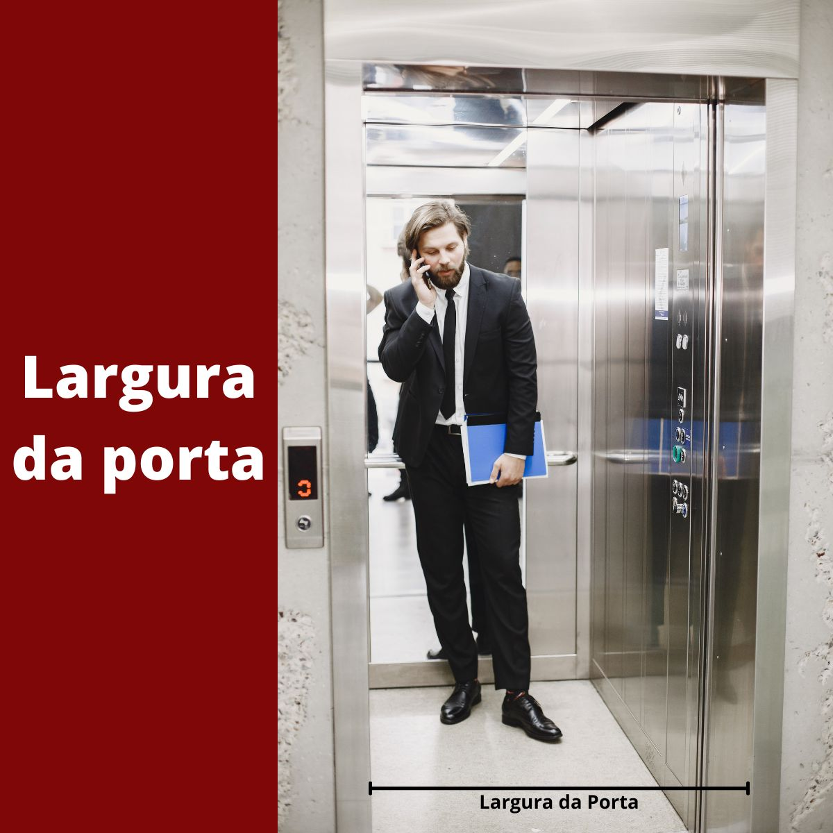 Largura da porta - menor que 1,10m / igual ou maior que 1,10m